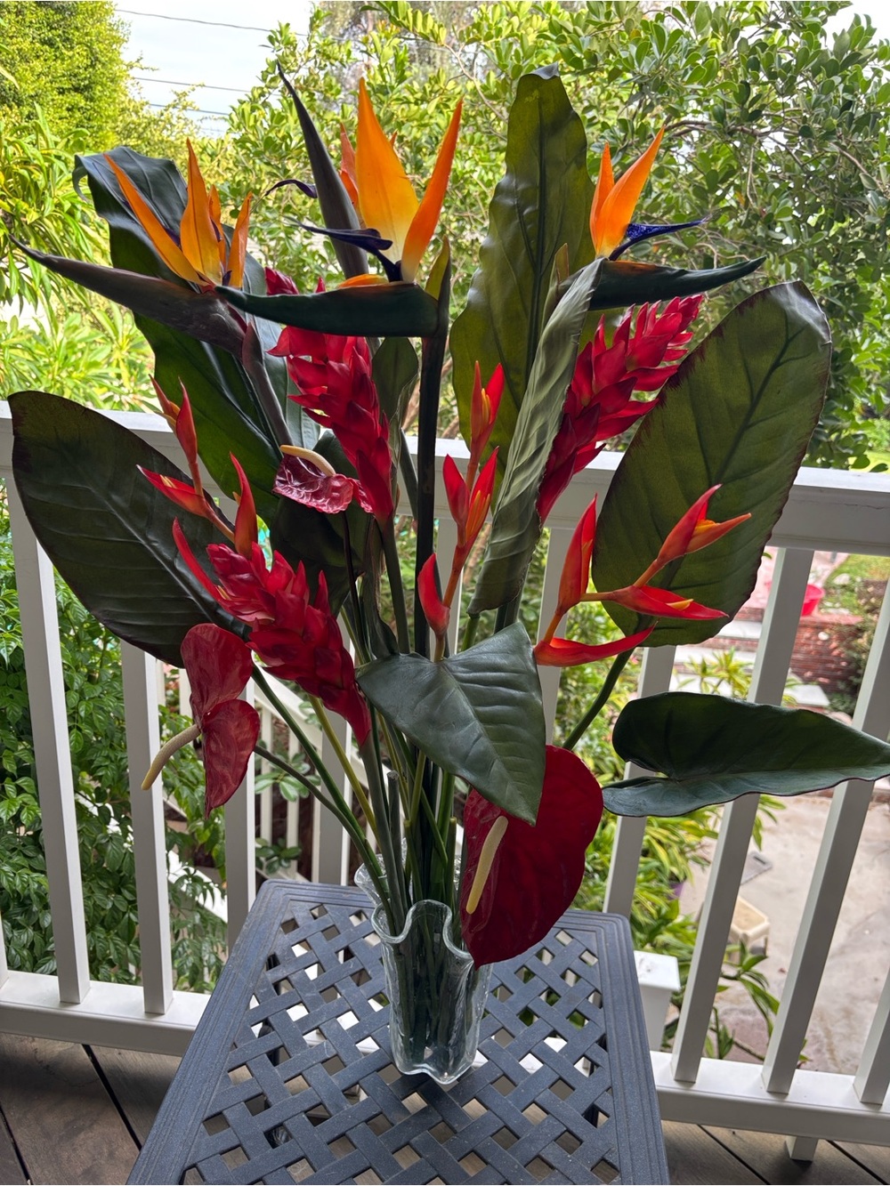🌴🌺 ARTIFICIAL TROPICAL FLOWERS AND LEAVES BUNDLE